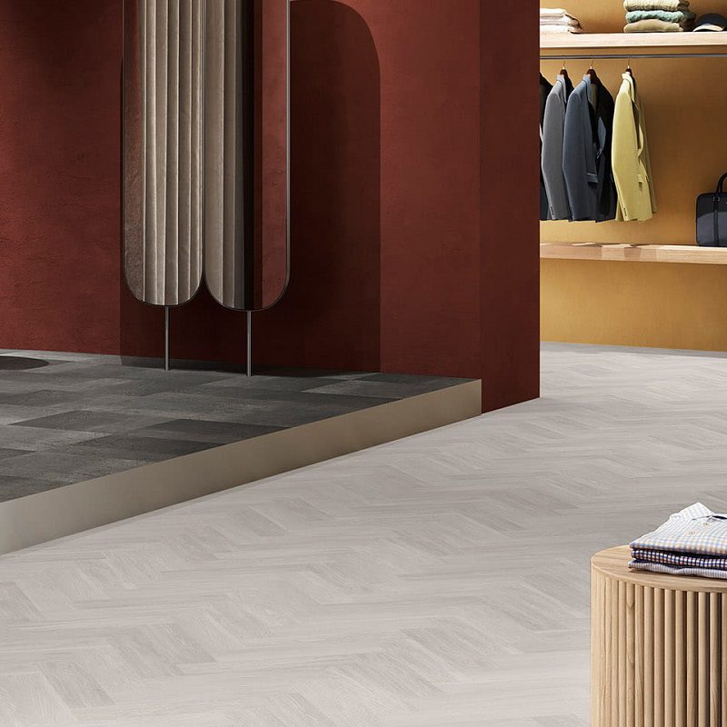 Invictus Maximus French Oak Parquet Polar Glue Down LVT Flooring - Flooring Monster