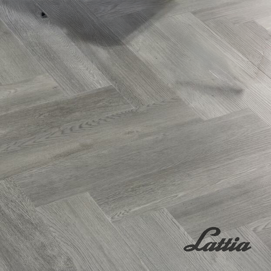 Lattia Vantaa Graphite Herringbone Glue Down LVT Flooring