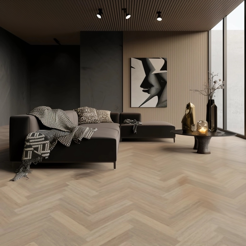 Kulta Golden Elm Herringbone Glue Down LVT Flooring