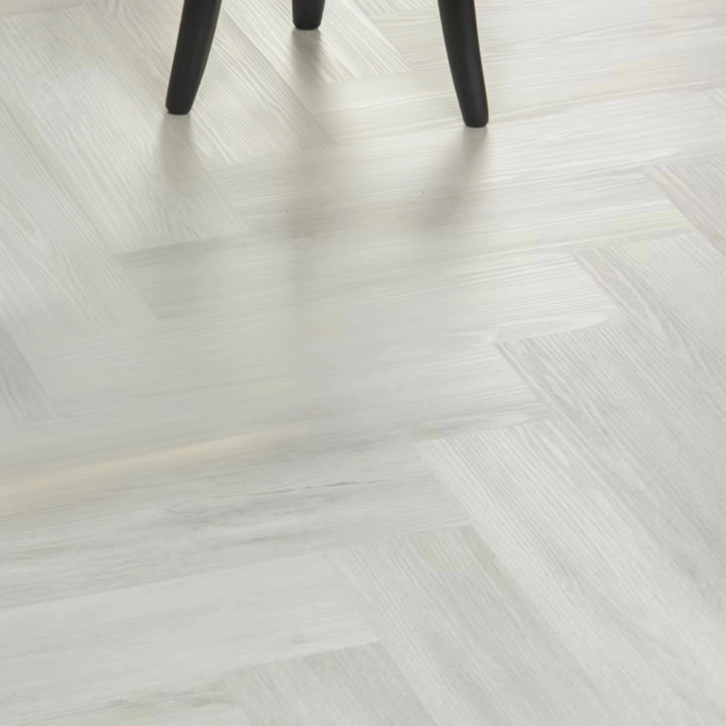 Kulta Ivory Birch Herringbone Glue Down LVT Flooring