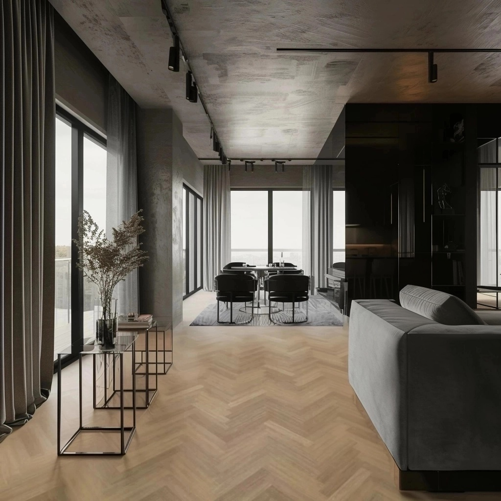 Kulta Oak Harmony Herringbone Glue Down LVT Flooring