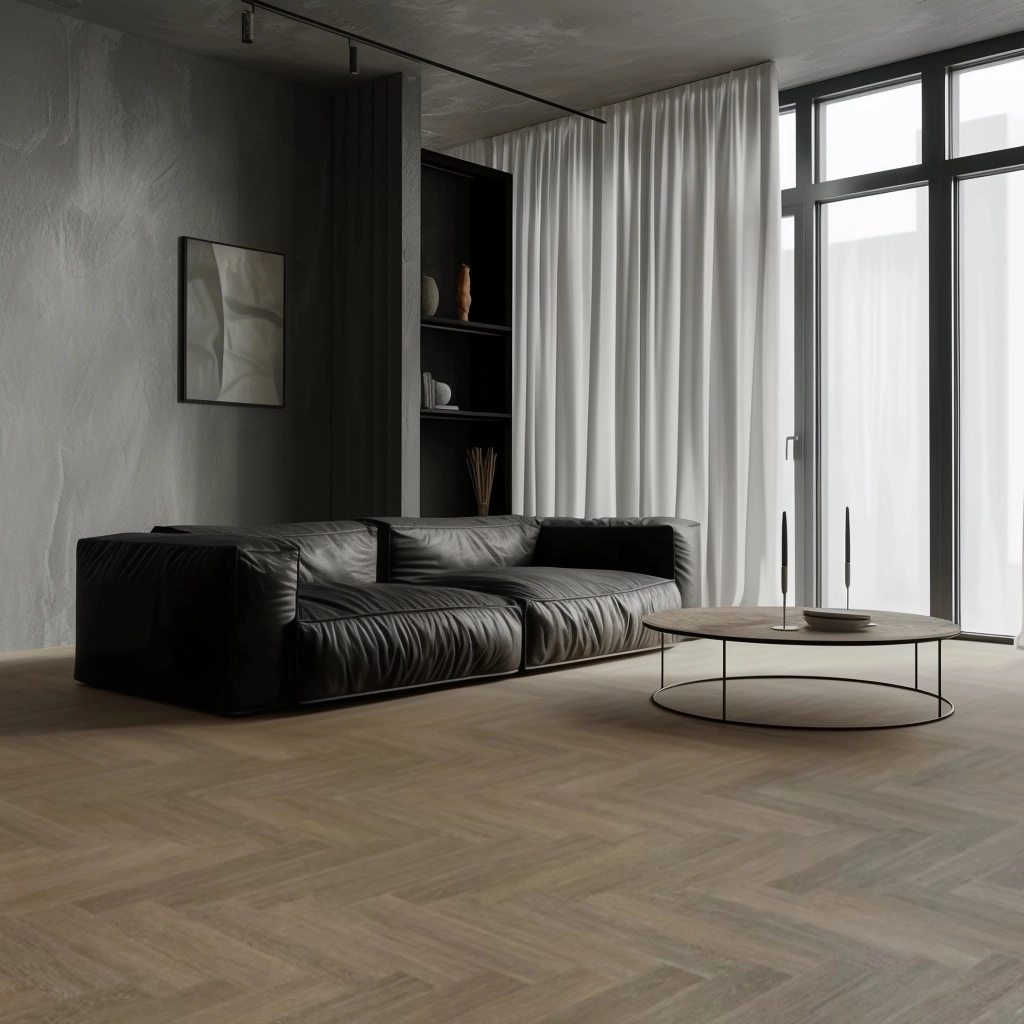 Kulta Regal Walnut Herringbone Glue Down LVT Flooring