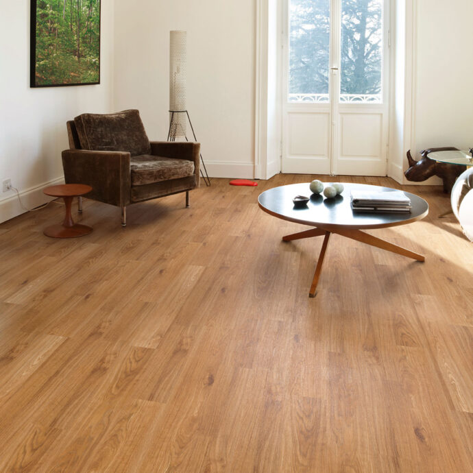 Lattia Oksa Gold Oak Plank Glue Down LVT Flooring