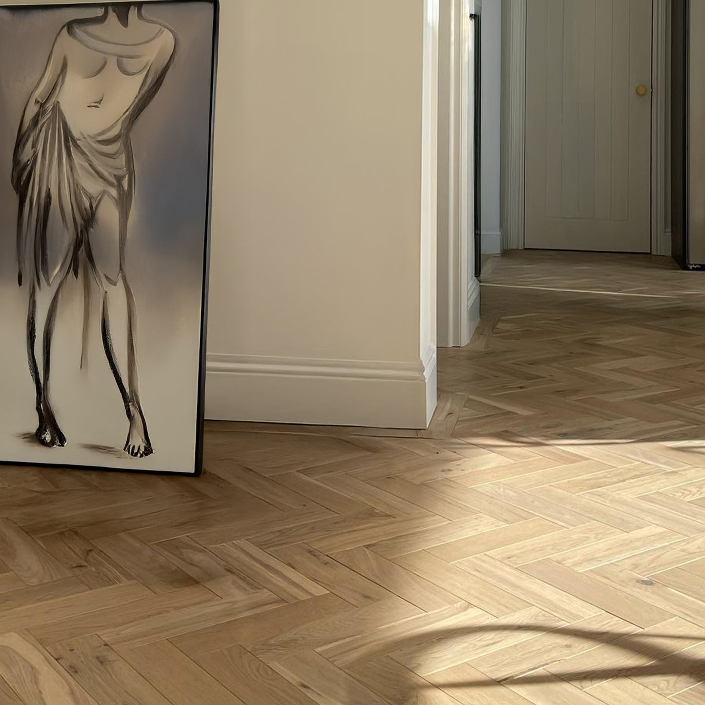 Medici Champagne Oak Herringbone Engineered Wood Flooring