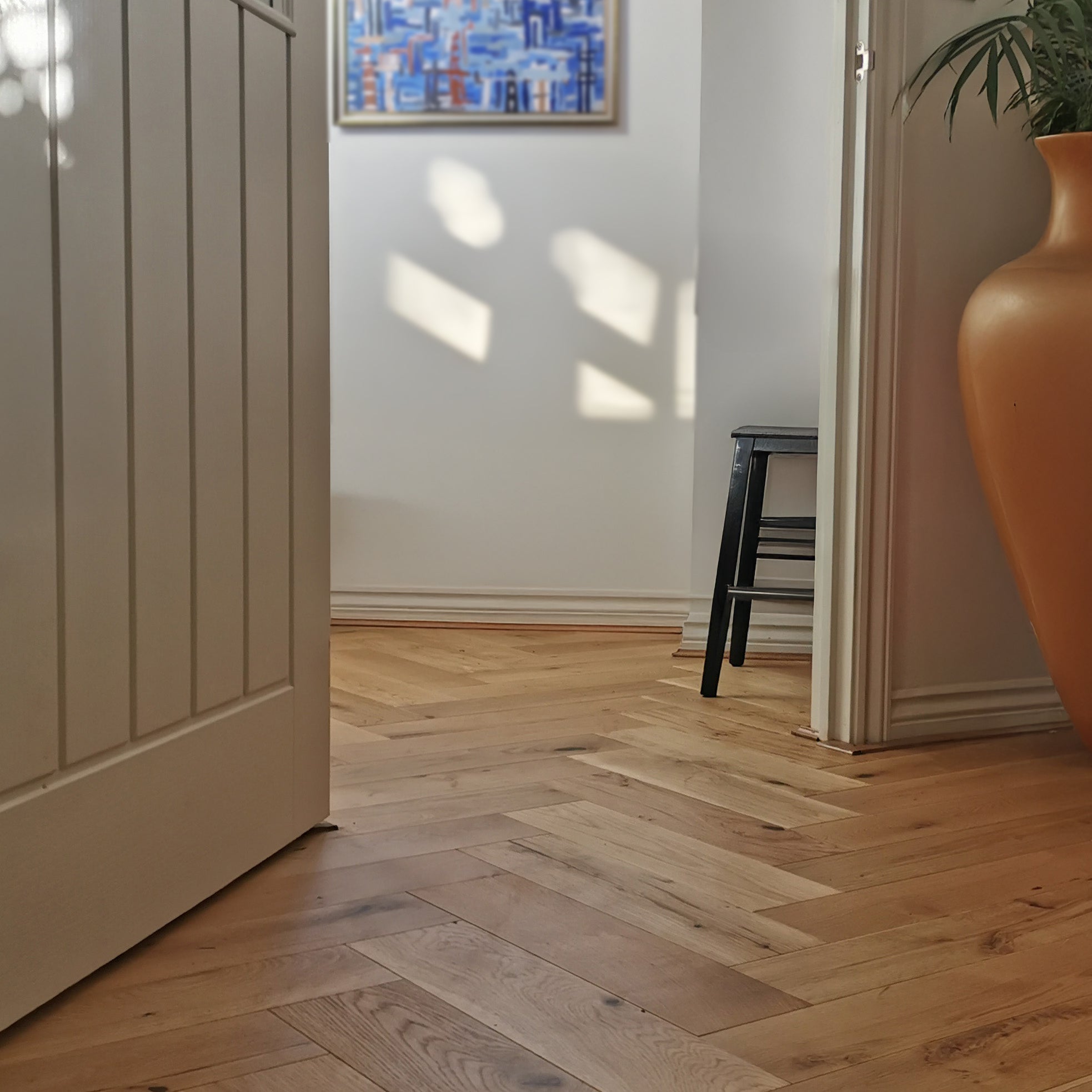 Medici Cremello Oak Herringbone Engineered Wood Flooring
