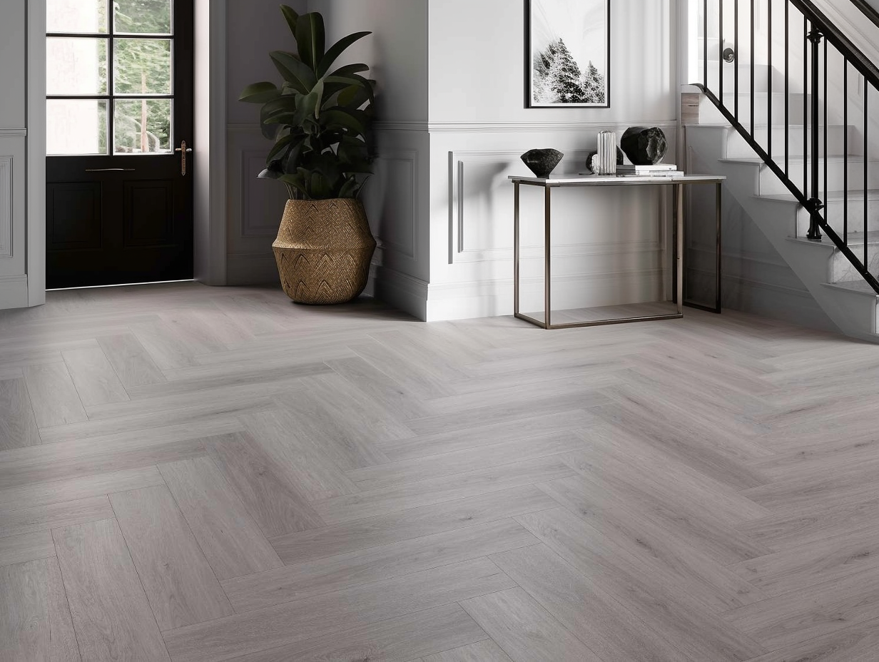 Lattia Lumi Click Mist Grey Oak Herringbone Click SPC Flooring