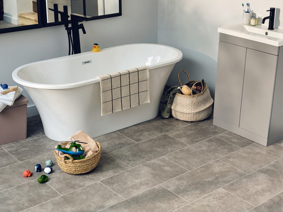 Amtico First Brisk Stone SF3S4439 Tile Glue Down LVT Flooring