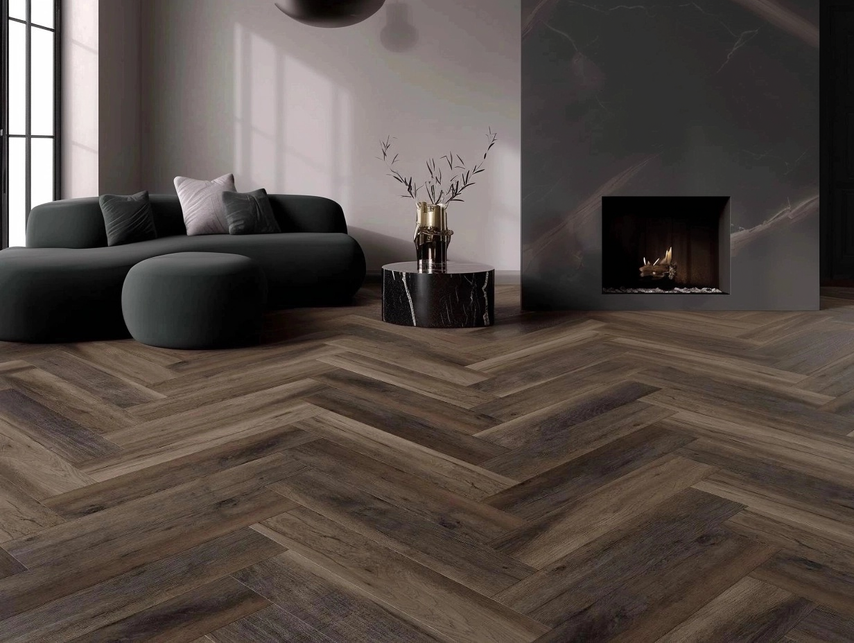 Lattia Lumi Click Smoked Oak Herringbone Click SPC Flooring