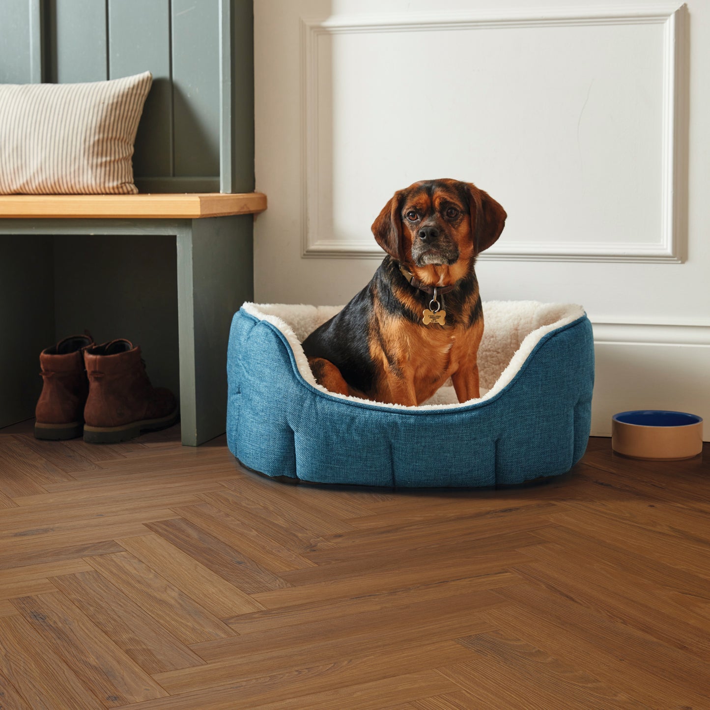 Karndean Palio Essenza Bologna Oak SM-PVP404 Herringbone Glue Down LVT Flooring
