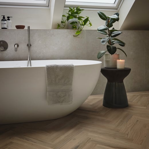 Karndean Knight Tile Duxbury Acacia SM-KP161 Herringbone Glue Down LVT Flooring