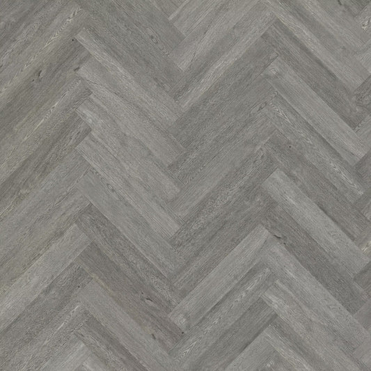 Nordikka Slate Grey Herringbone LVT Glue Down Flooring