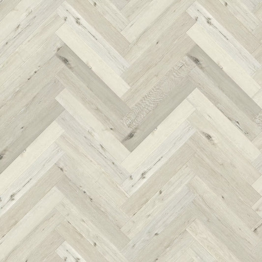 Nordikka White Maple Herringbone LVT Glue Down Flooring
