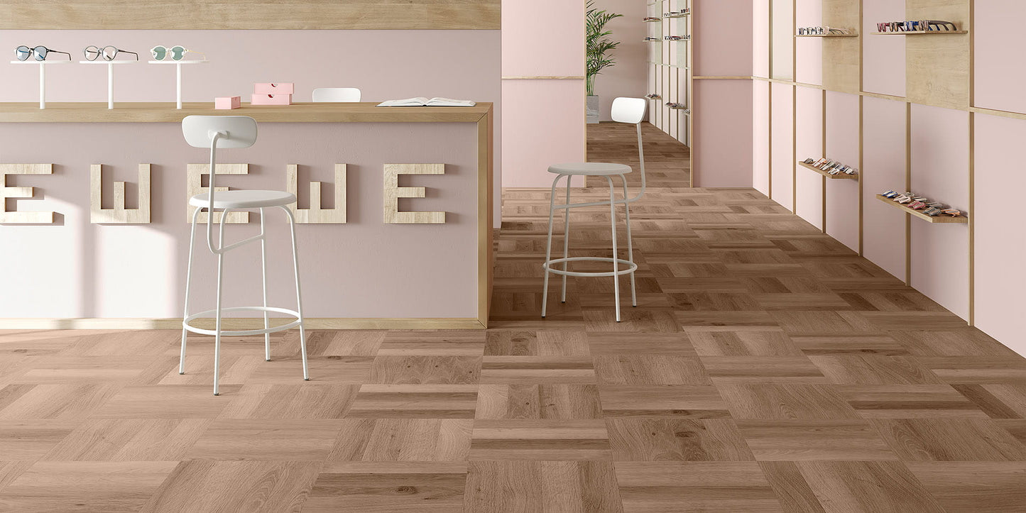 Invictus Maximus Highland Oak Herringbone - Roasted Glue Down LVT Flooring