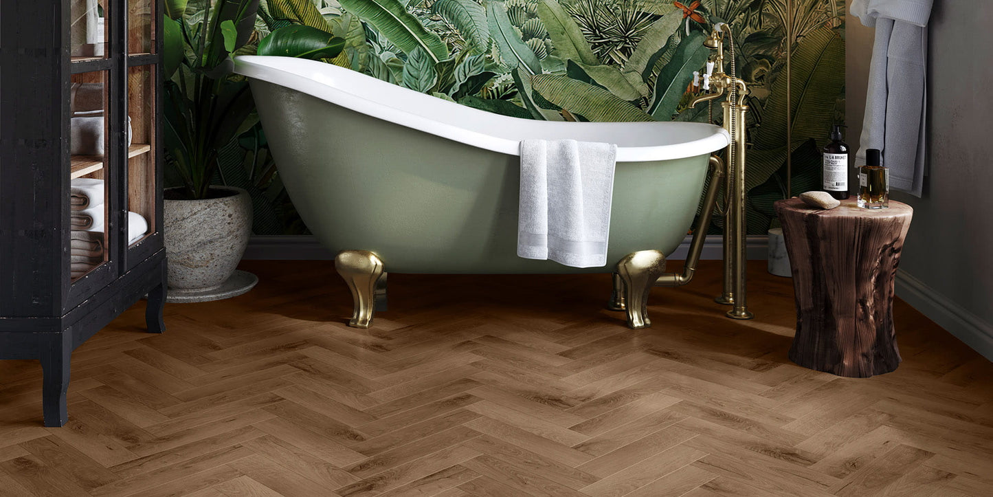 Invictus Primus Royal Oak Parquet - Mocca Glue Down LVT