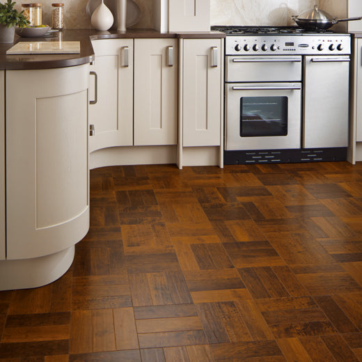 Karndean Art Select Spanish Cherry Parquet AP05 Parquet Glue Down LVT Flooring