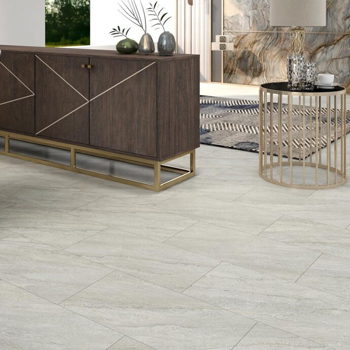 Lattia Kivi Natural Slate Tile Glue Down LVT Flooring