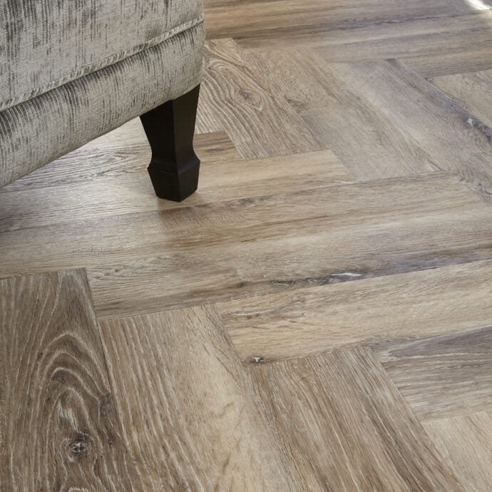 Lattia Metsä Fair Oak Herringbone Glue Down LVT Flooring