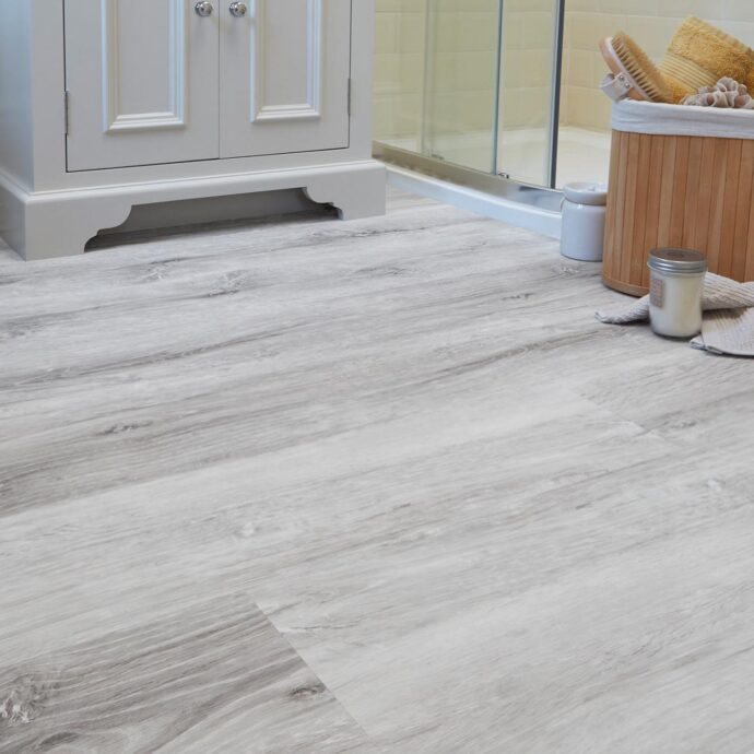 Lattia Metsä Ice Oak Plank Glue Down LVT Flooring