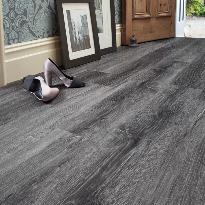 Lattia Metsä Smoky Limewash Plank Glue Down LVT Flooring