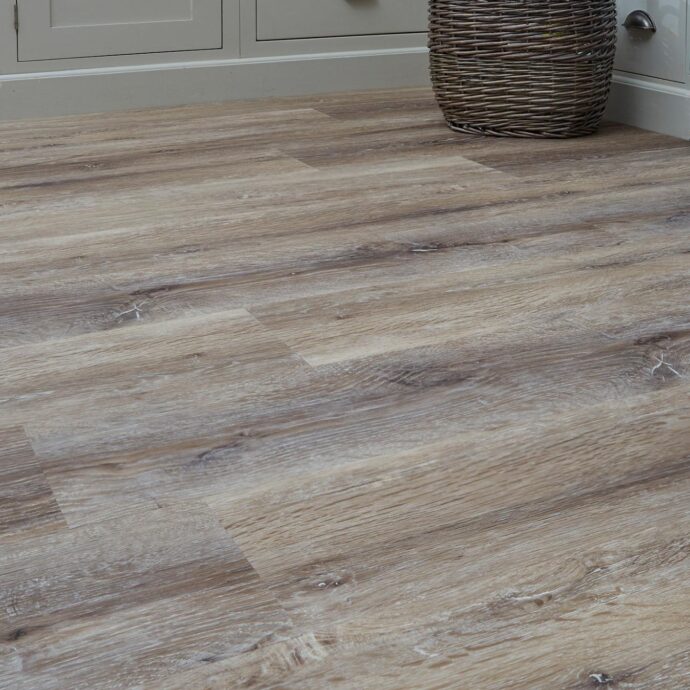 Lattia Metsä Taupe Brushed Oak Plank Glue Down LVT Flooring