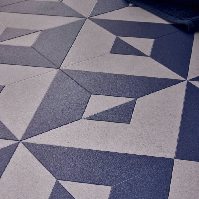 Lattia Talo Kuu - Navy Blue, Greystone Glue Down LVT Flooring