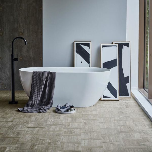 LG Hausys Harmony Parquet 6201 Cashmere Birch Glue Down Luxury Vinyl Tile Flooring - Flooring Monster