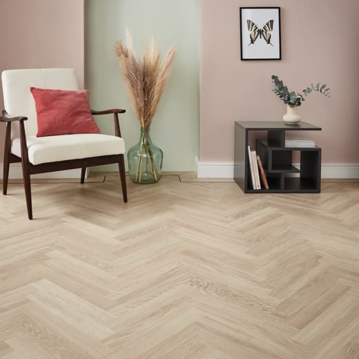 Karndean Knight Tile Dutch Limed Oak SM-KP154 Herringbone Glue Down LVT Flooring