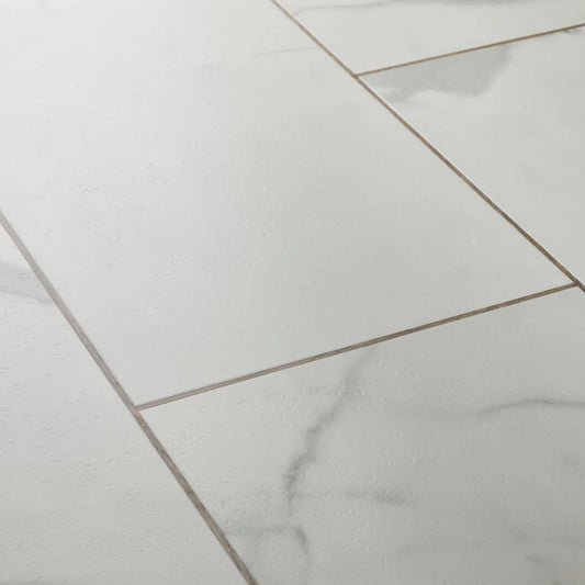 Textures Carrara White TS01 Stone Tile Glue Down LVT Flooring