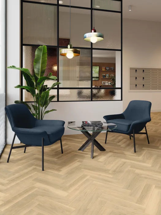 Amtico First Sun Washed Oak 1P104 Parquet Glue Down LVT Flooring