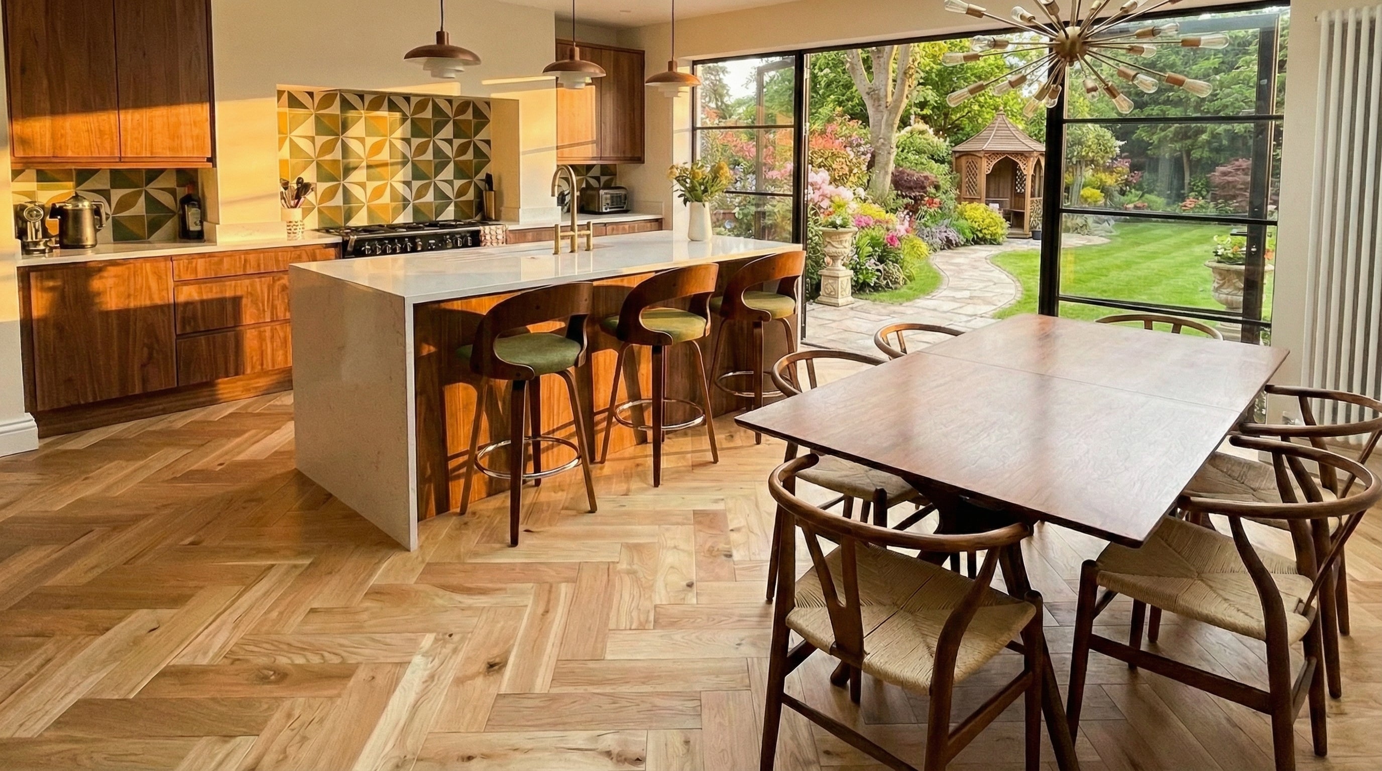 Medici Cremello Oak Herringbone Engineered Wood Flooring