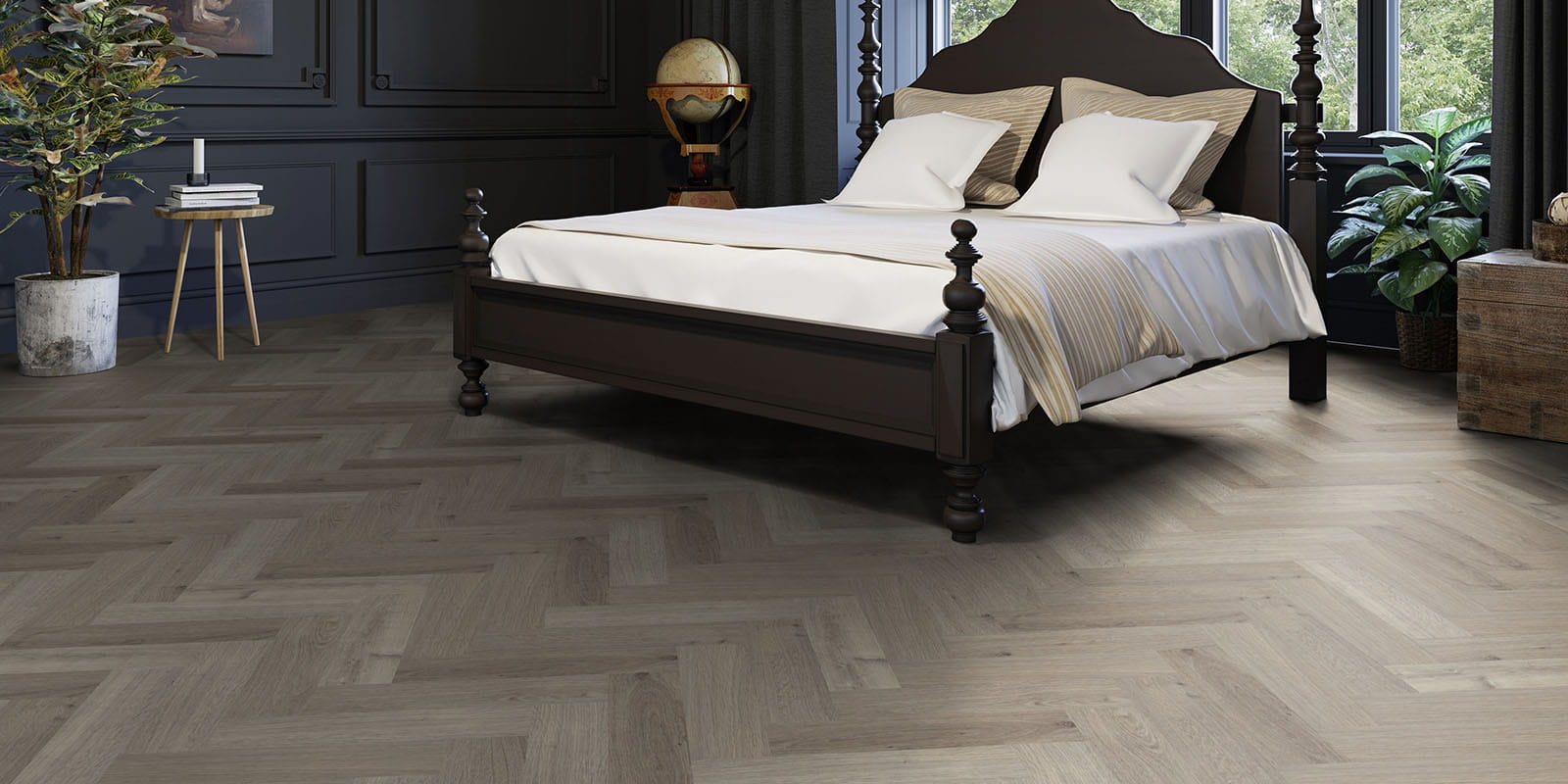 Invictus Maximus Highland Oak Parquet - Canyon Glue Down LVT Flooring - Flooring Monster