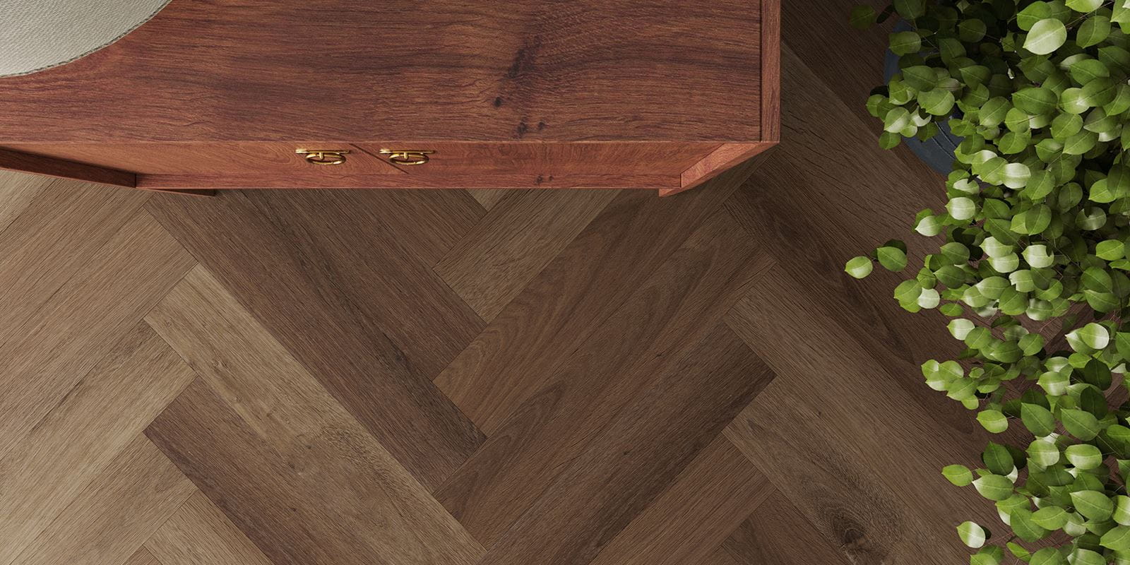 Invictus Maximus Highland Oak Parquet - Chocolate Glue Down LVT Flooring - Flooring Monster