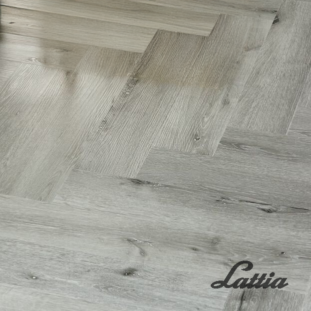 Lattia Vantaa Frosted Maple Herringbone Glue Down LVT Flooring