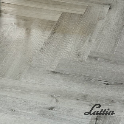 Lattia Vantaa Frosted Maple Herringbone Glue Down LVT Flooring