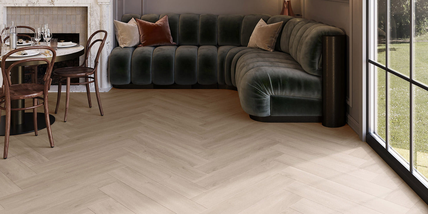 Invictus Maximus Click Cork Backing Divine Oak Parquet Pure Click SPC Flooring