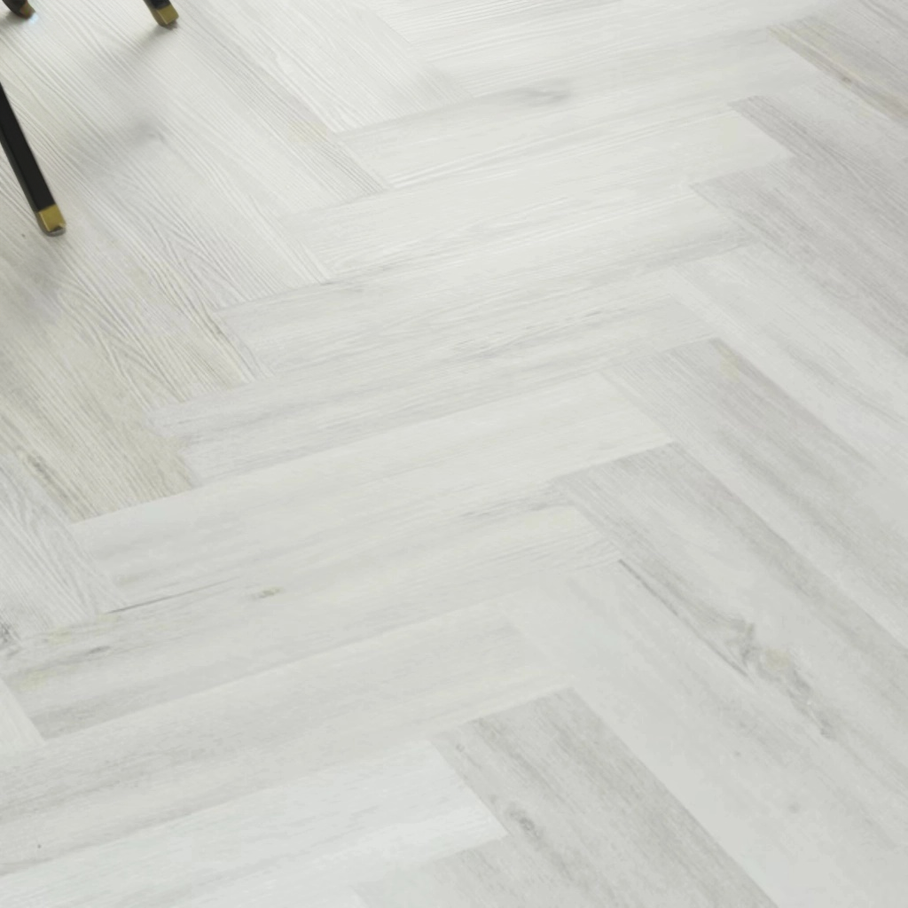 Kulta Ivory Birch Herringbone Glue Down LVT Flooring