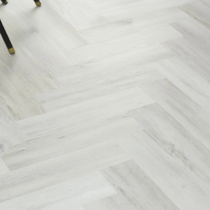 Kulta Ivory Birch Herringbone Glue Down LVT Flooring