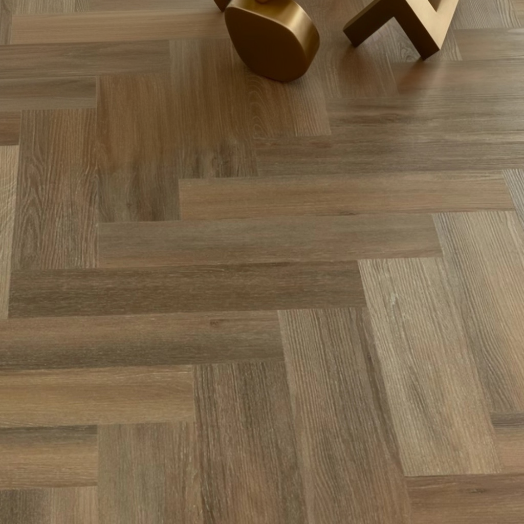 Kulta Oak Harmony Herringbone Glue Down LVT Flooring