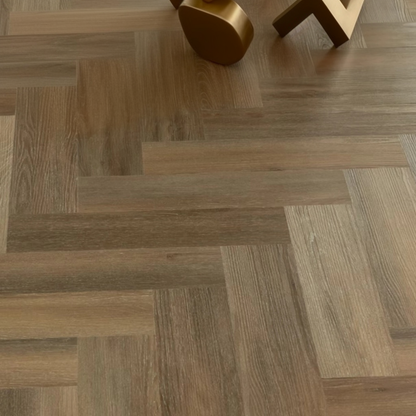 Kulta Oak Harmony Herringbone Glue Down LVT Flooring