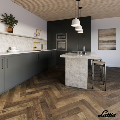 Lattia Vantaa Click Imperial Oak Herringbone Click SPC Flooring