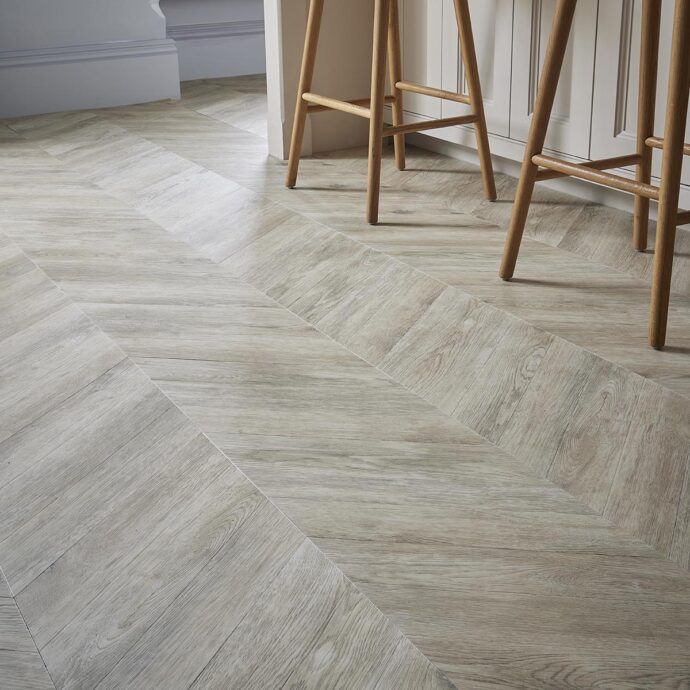 Lattia Metsä Soft Oak Chevron Glue Down LVT Flooring