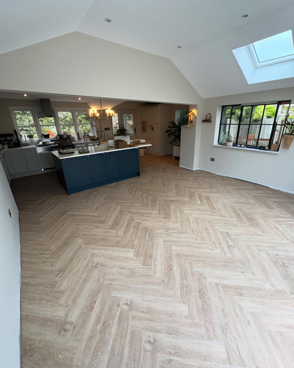 Lattia Piana Nude Oak Large Parquet Glue Down LVT Flooring