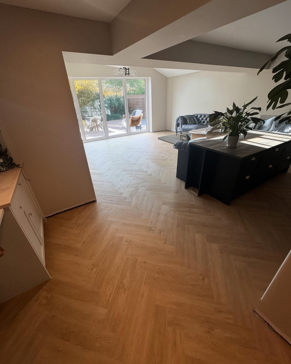 Lattia Piana Nude Oak Large Parquet Glue Down LVT Flooring