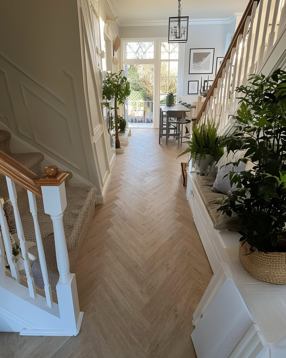 Lattia Piana Nude Oak Large Parquet Glue Down LVT Flooring