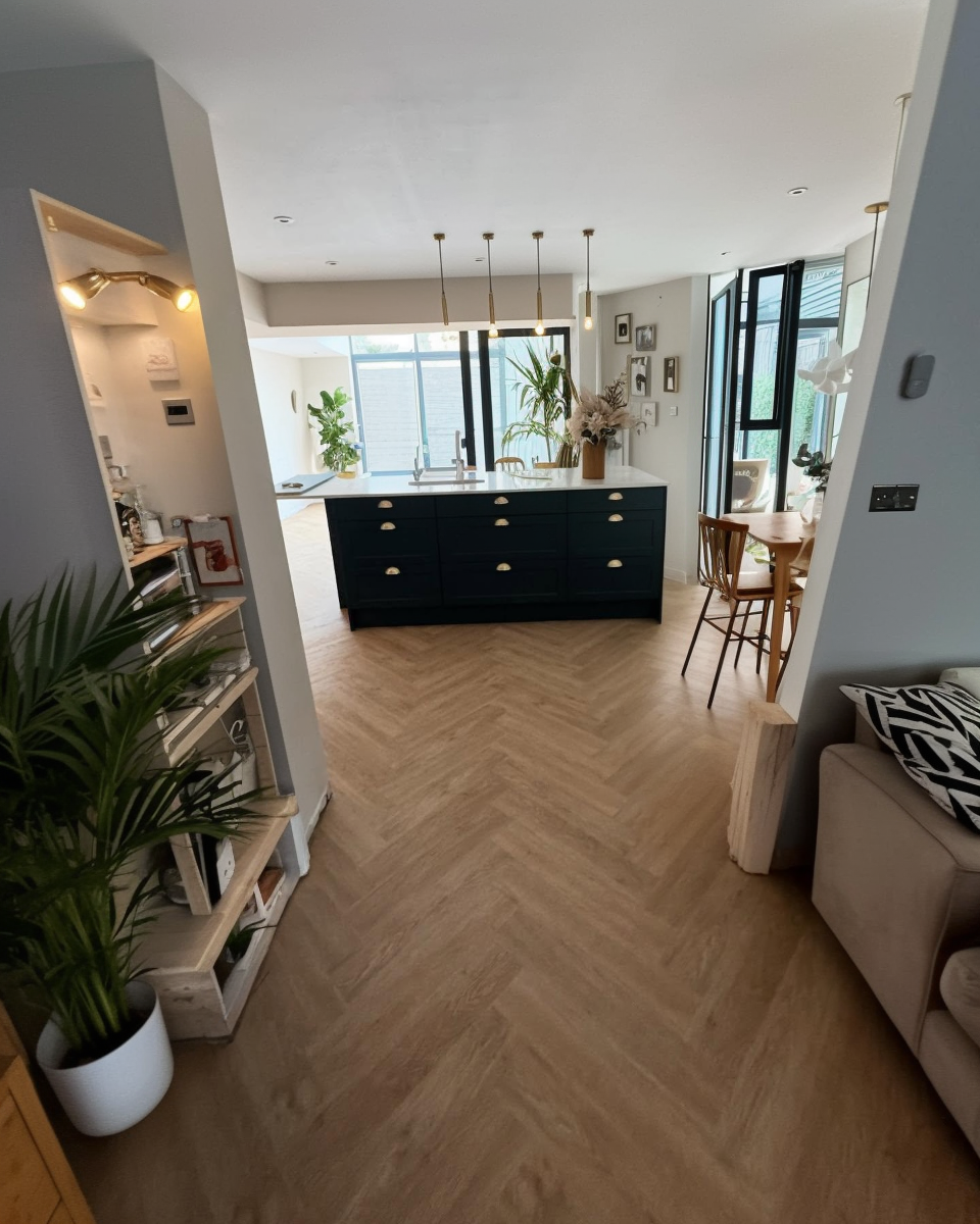 Lattia Piana Nude Oak Large Parquet Glue Down LVT Flooring