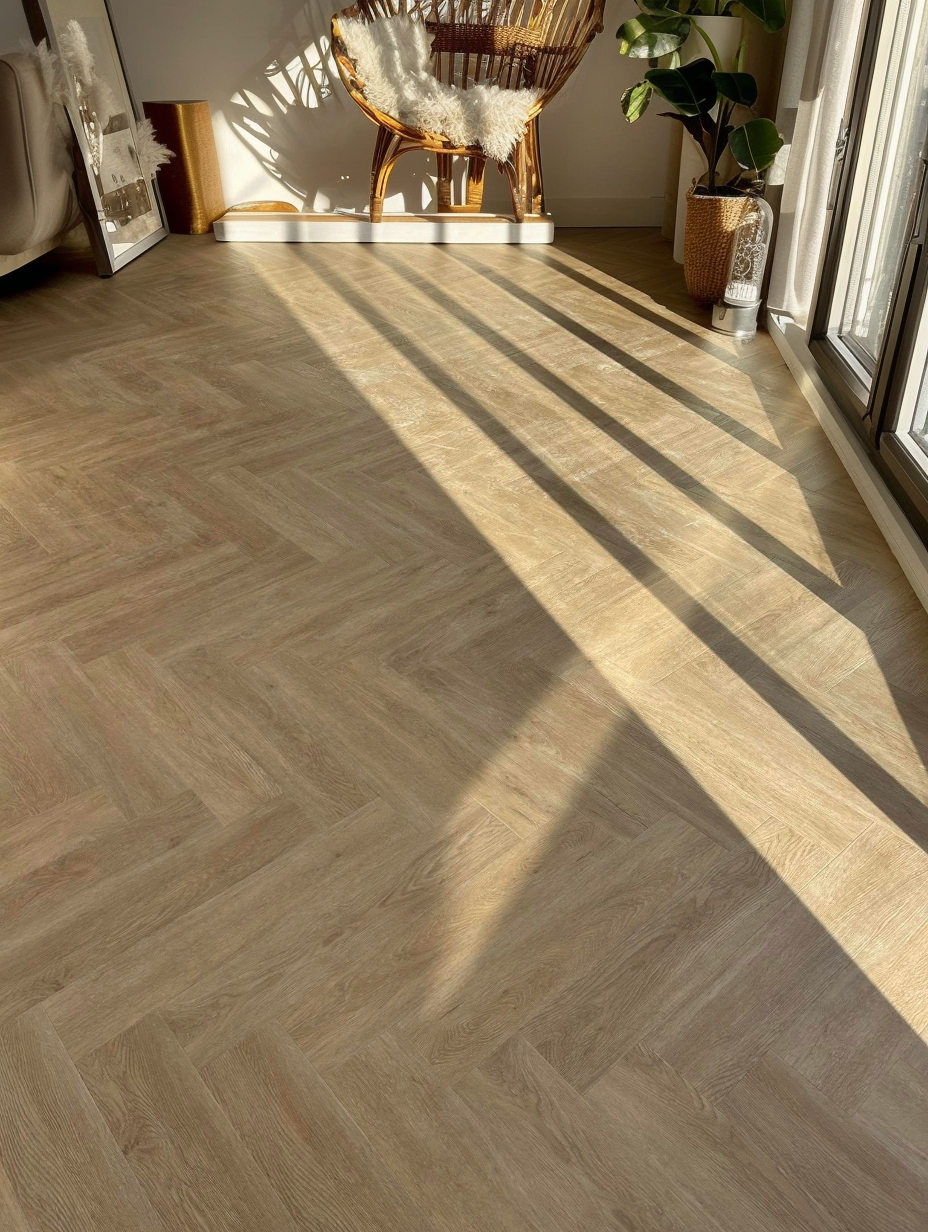 Lattia Piana Nude Oak Large Parquet Glue Down LVT Flooring