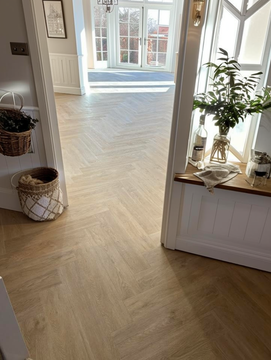 Lattia Piana Nude Oak Large Parquet Glue Down LVT Flooring