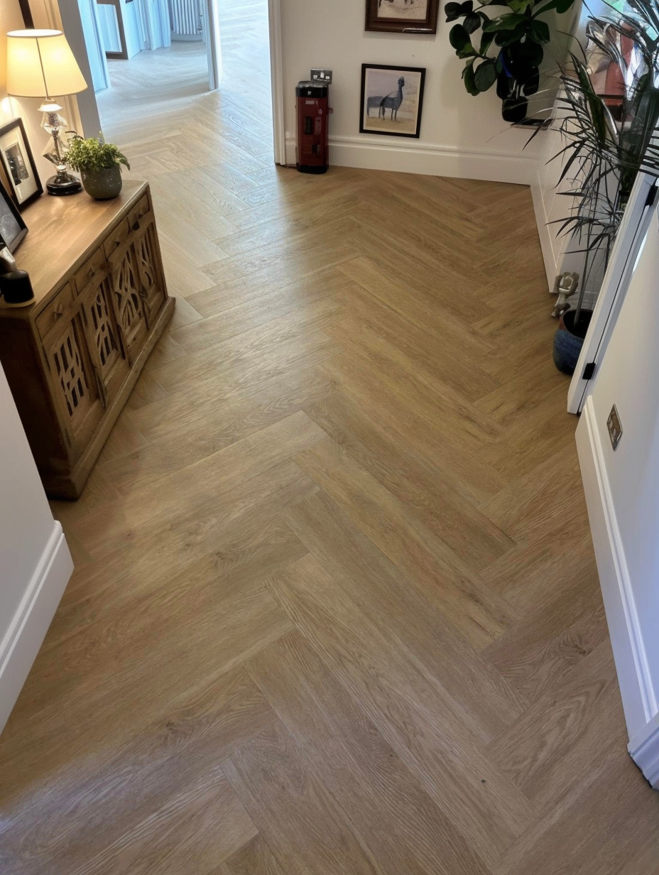 Lattia Piana Nude Oak Large Parquet Glue Down LVT Flooring