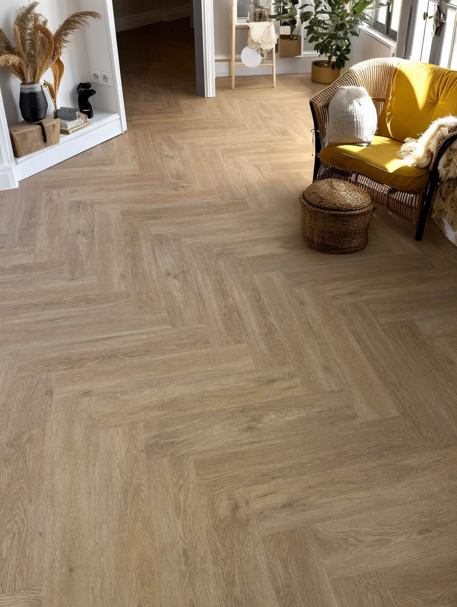 Lattia Piana Nude Oak Large Parquet Glue Down LVT Flooring