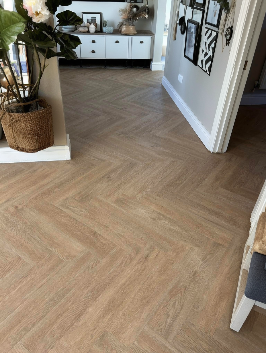 Lattia Piana Nude Oak Large Parquet Glue Down LVT Flooring